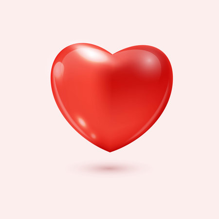 Big Red Heart, Isolated On White Background, Vector Illustration.のイラスト素材