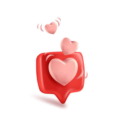 Heart in a speech bubble, vector love icon.のイラスト素材