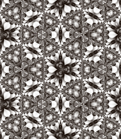 Abstract fractal seamless geometric pattern, computer-generated illustration.の写真素材