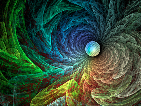 Abstract fractal background, computer-generated 3D illustration.の写真素材
