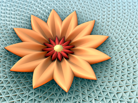 Abstract fractal background, computer-generated 3D illustration.の写真素材