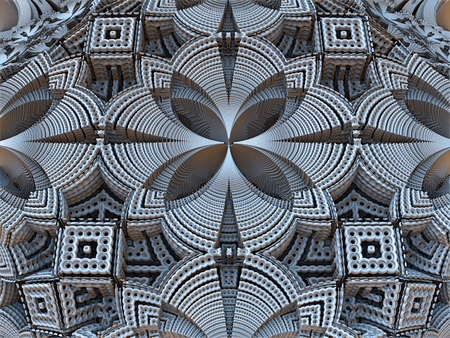 Abstract fractal background, computer-generated 3D illustration.の写真素材