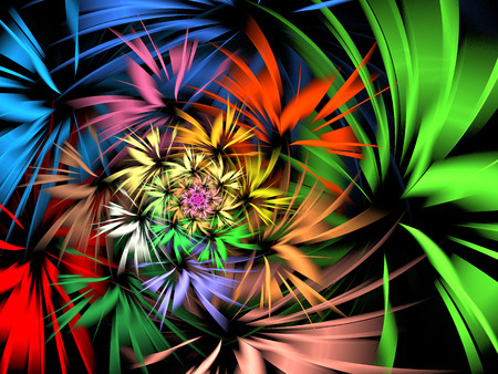 Abstract fractal background, computer-generated illustration.の写真素材