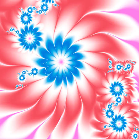 Abstract fractal flower background, computer-generated illustration.の写真素材