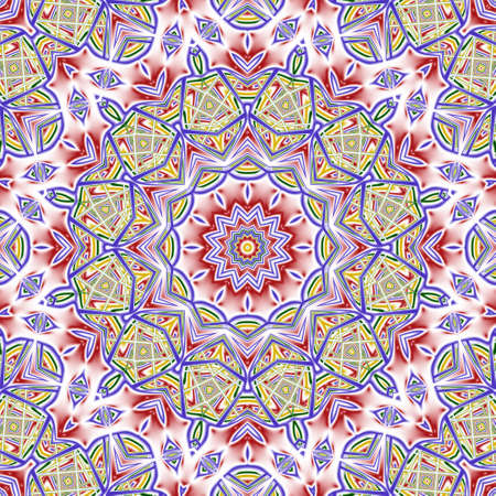 Abstract fractal mandala, computer-generated illustration.の写真素材