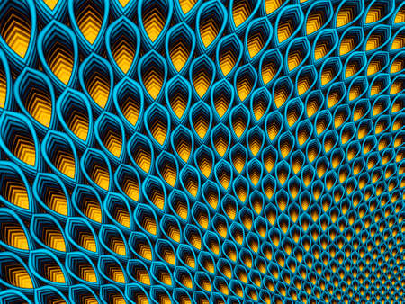 Abstract fractal geometric pattern, computer-generated illustration.