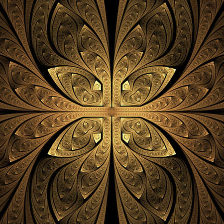 Abstract fractal background, computer-generated illustration.の写真素材