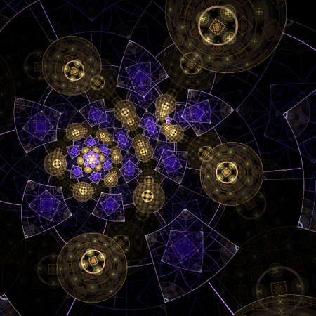 Abstract fractal spiral background, computer-generated illustration.