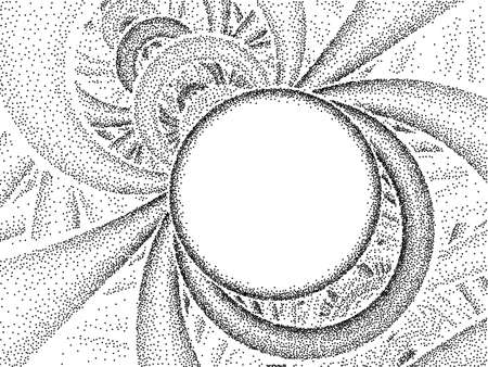 Vector abstract background and copy space, dotwork style.のイラスト素材
