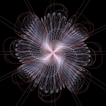Abstract fractal mandala, computer-generated illustration.