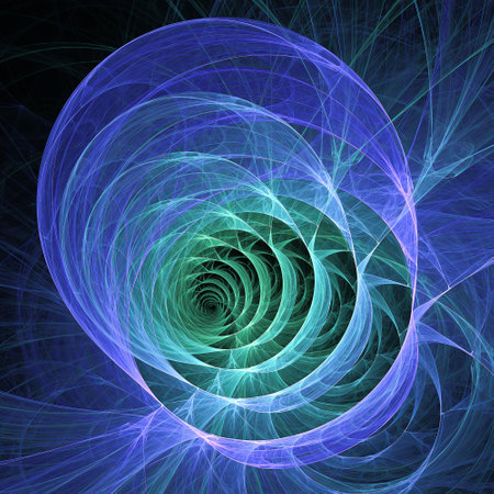 Abstract fractal spiral background, computer-generated illustration.