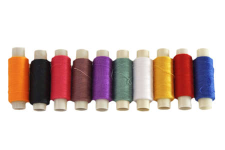 threads varicoloured on a white background