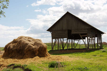 shed and haystackの写真素材