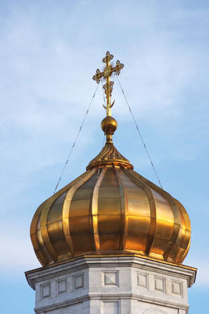 temple on a background blue sky, city Moscow, Russia