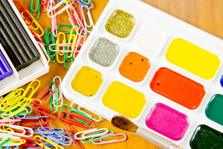 bright school belonging, office commodities