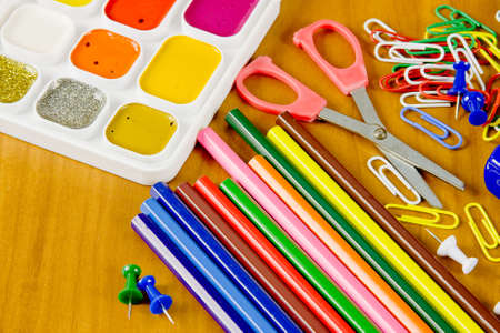bright school belonging, office commodities