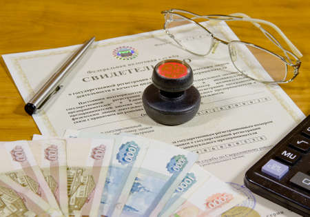 business still life with the certificate of individual businessman