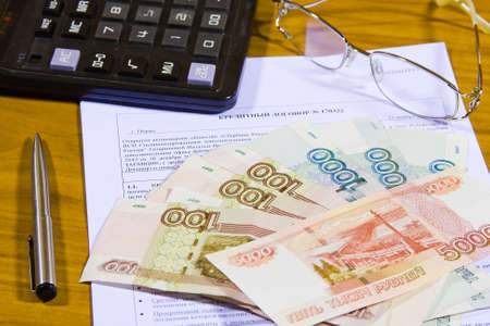 business still life with a credit agreementの写真素材