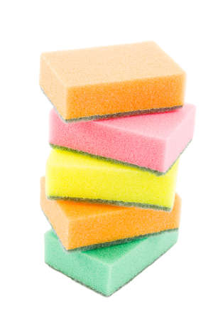 sponges for doing dishes on a white background, is isolatedの写真素材