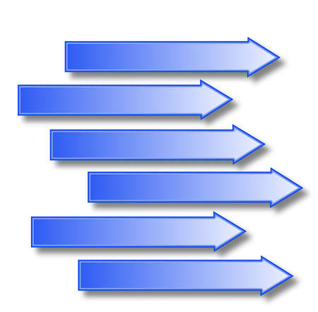 bright blue pointers, indicative direction