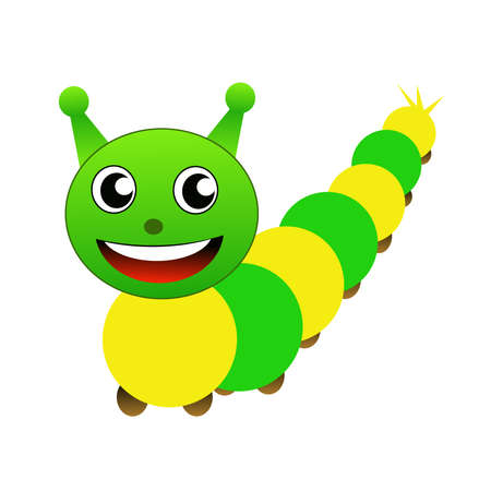 amusing caterpillar on a white background, it is isolated, raster illustrationの写真素材