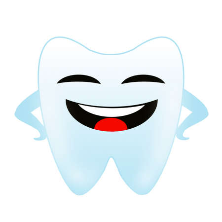 a merry tooth on a white background, raster illustration