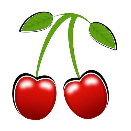 bright red merry on a white backgroundの写真素材