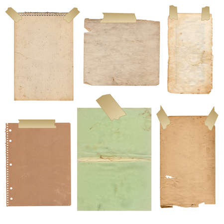 old folias of paper on a white backgroundの写真素材