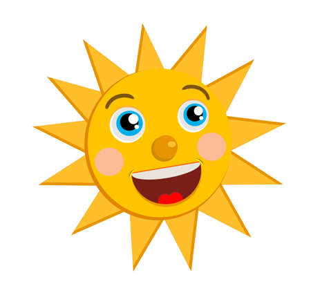 a merry sun on a white background, vectorial illustrationのイラスト素材