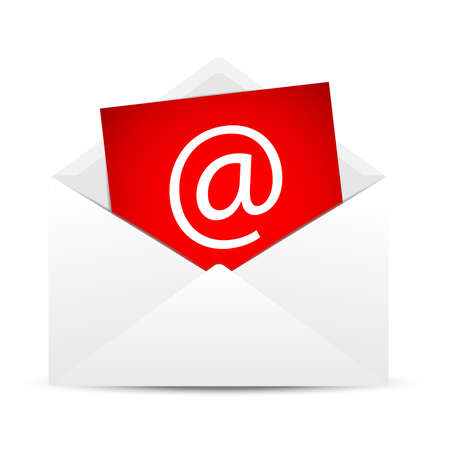 Envelope with  a paper sheet, concept of e-mail, vector  illustrationのイラスト素材