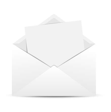 Envelope with a clean white paper sheet,  vector  illustrationのイラスト素材