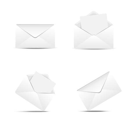 Four paper envelopes on a white background,  vector  illustrationのイラスト素材
