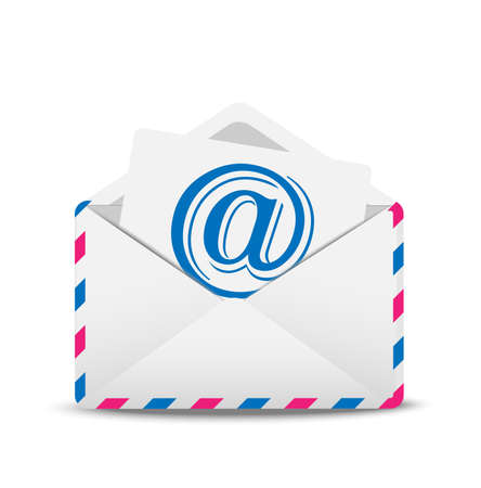 open envelope air with the icon of electronic letter inwardly,  vector  illustrationのイラスト素材