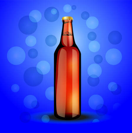 glass bottle  with the carbonated drink,  vector  illustrationのイラスト素材