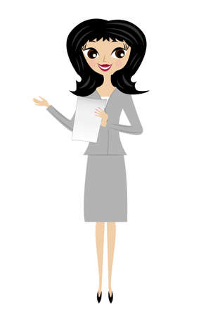 young business woman, vector illustrationのイラスト素材