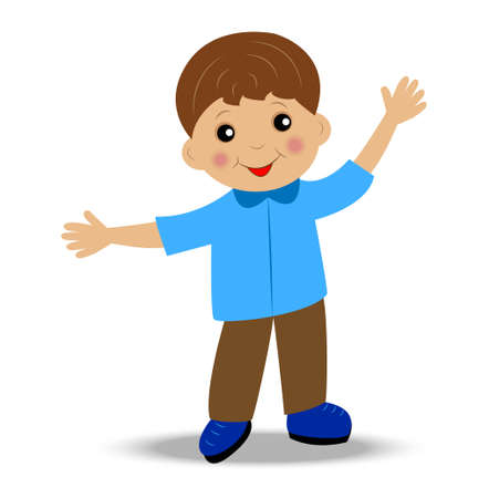 merry little boy on white background, vector illustrationのイラスト素材