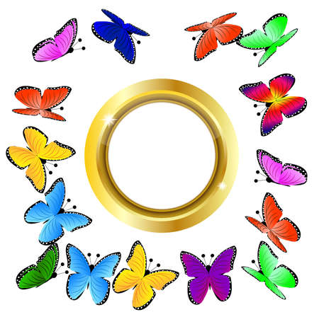 beautiful background with butterflies, vector illustrationのイラスト素材