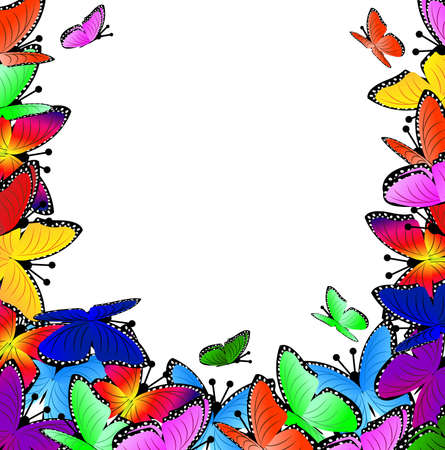 beautiful background with butterflies, vector illustrationのイラスト素材