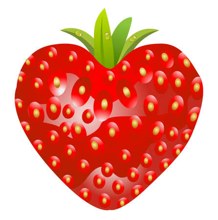 ripe berry of strawberry on a white backgroundのイラスト素材