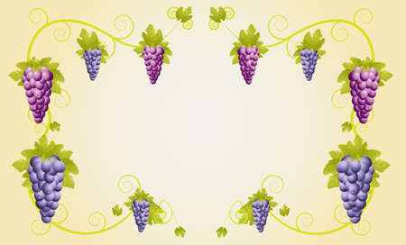  design with vine racemes ,illustrationのイラスト素材