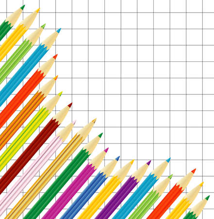 varicolored pencils のイラスト素材