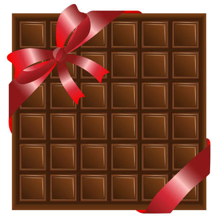chocolate with a red ribbonのイラスト素材