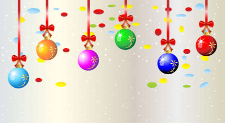 festive christmas background with balls,  vector  illustrationのイラスト素材