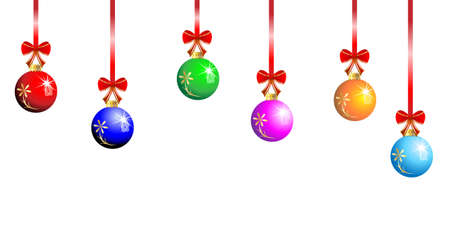 festive christmas background with balls,  vector  illustrationのイラスト素材