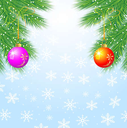 festive christmas background with balls,  vector  illustrationのイラスト素材