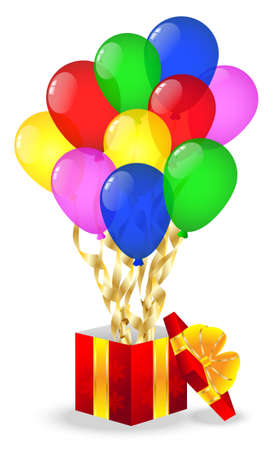 gift box with bright air marblesのイラスト素材