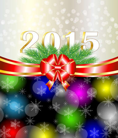 bright christmas background with a red bow,vector illustrationのイラスト素材