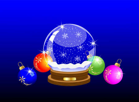 glass festive ball and varicoloured marbles,vector illustrationのイラスト素材