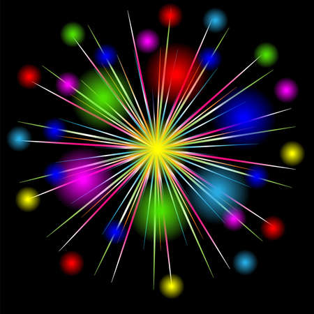 festive banger on a black background,  vector  illustrationのイラスト素材