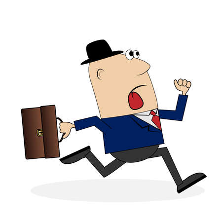 business man is late for work ,vector illustrationのイラスト素材